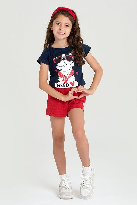 CONJUNTO INFANTIL MENINA ESTAMPA CACHORRINHO