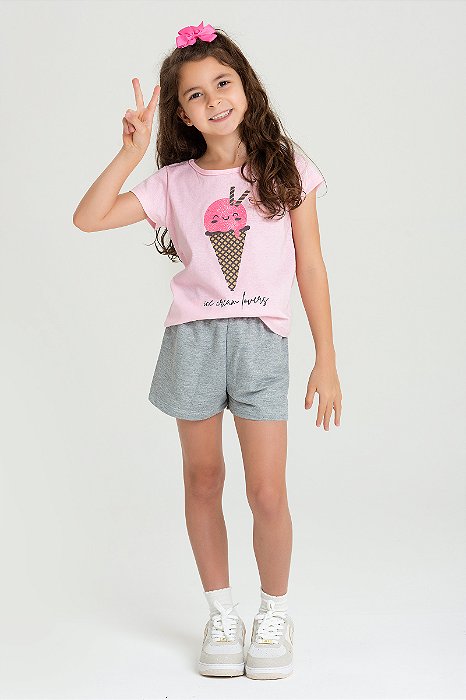 CONJUNTO INFANTIL MENINA ESTAMPA SORVETINHO