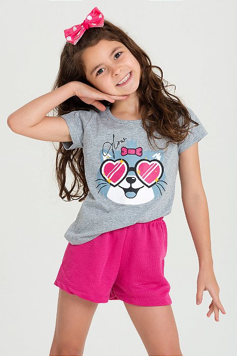 CONJUNTO INFANTIL MENINA ESTAMPA PET
