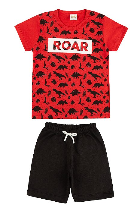 CONJUNTO INFANTIL MENINO ESTAMPA ROAR DINOS