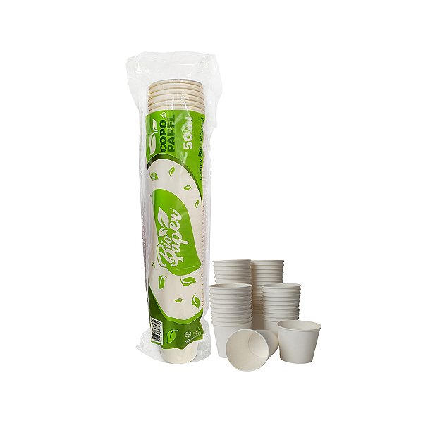 Copo de Papel 50ml Branco 50 unidades - Bio Paper