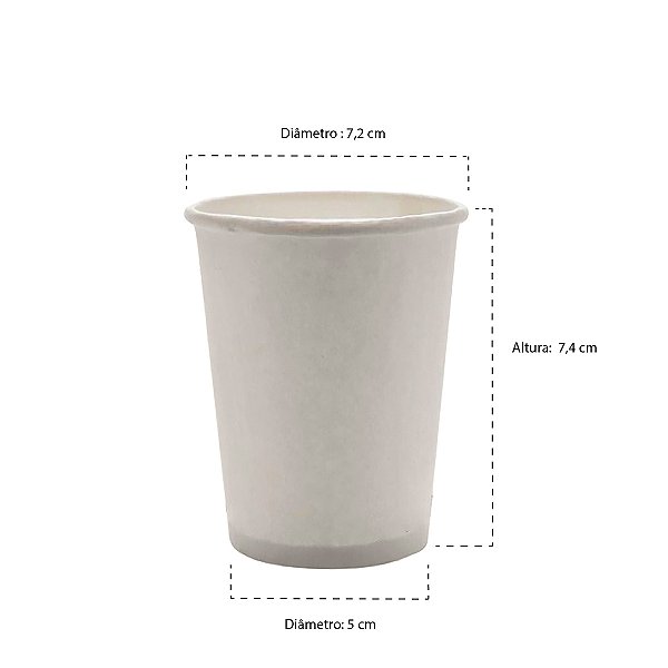 Copo de Papel 200ml Branco 50 unidades - Bio Paper
