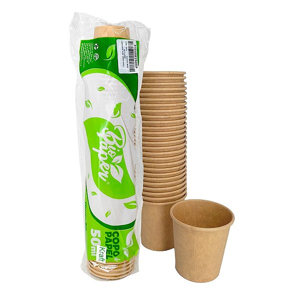 Copo de Papel Kraft 50ml 50 unidades - Bio Paper