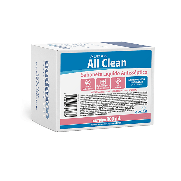 SABONETE REFIL ANTISEPT ALL CLEAN 800ML - AUDAX
