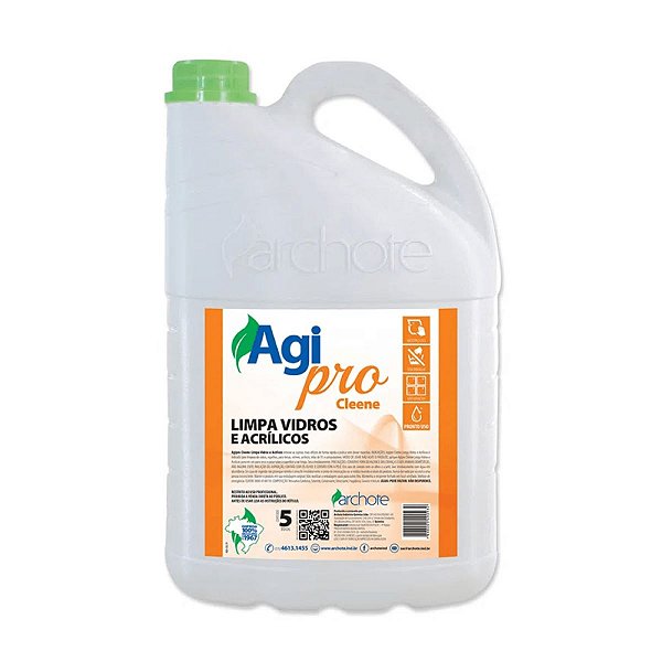 Limpa Vidro e Acrílico 5LT AgiPro Cleene Archote