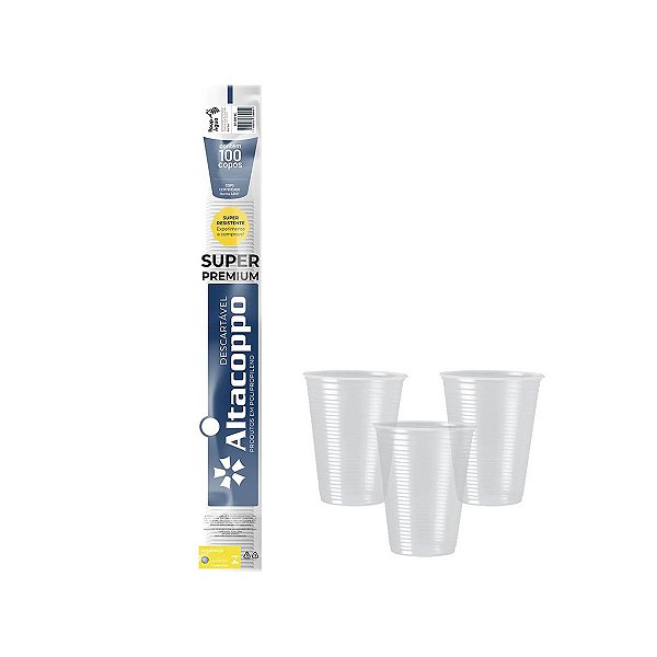 Copo de Plástico PP 300mL Branco 100 unidades Altacoppo