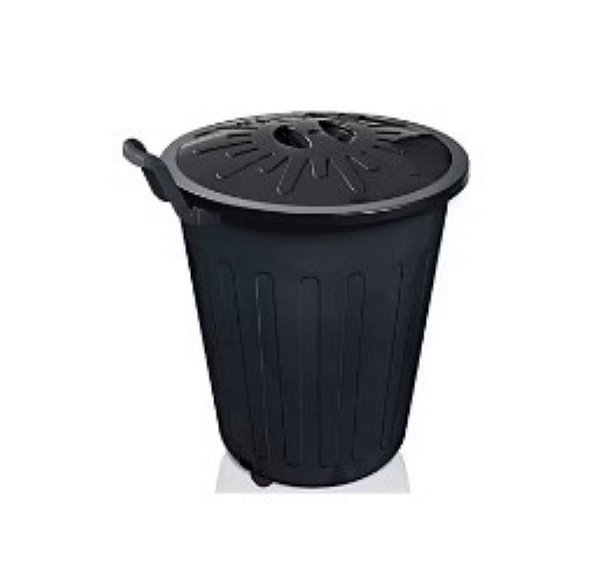 Lixeira Plástica Roda Pedal e Tampa Click 120 Litros Preta Arqplast