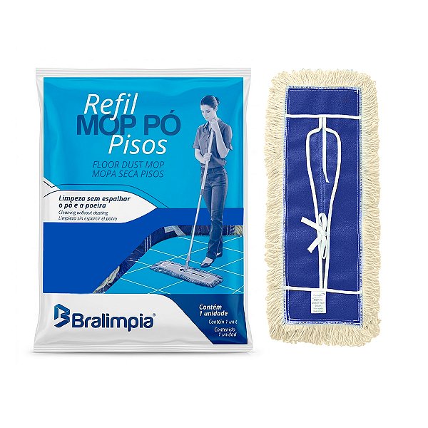 Refil Cotton Cru para Mop Pó 60x15cm - Bralimpia