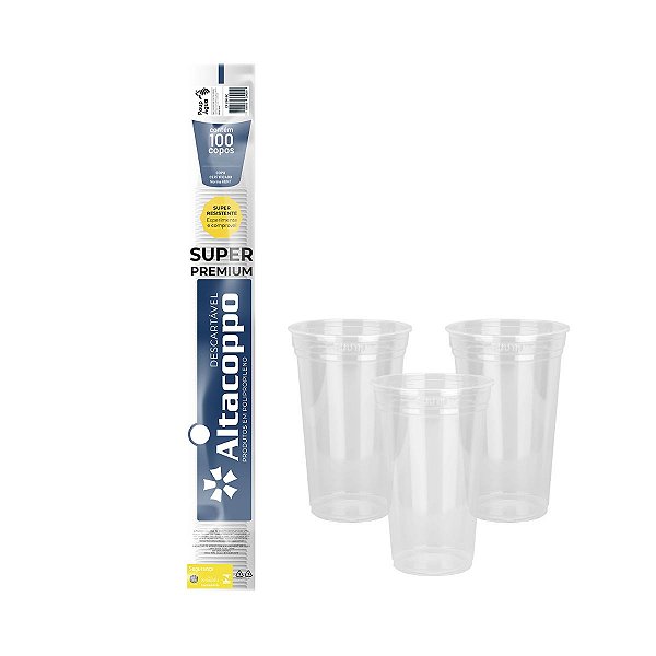 Copo de Plástico PP 770ml Transparente 30 Unidades Altacoppo