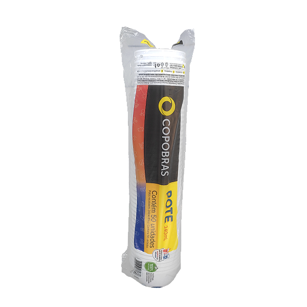 Pote de Isopor Térmico 240mL Branca sem Tampa 50 unidades Copobras