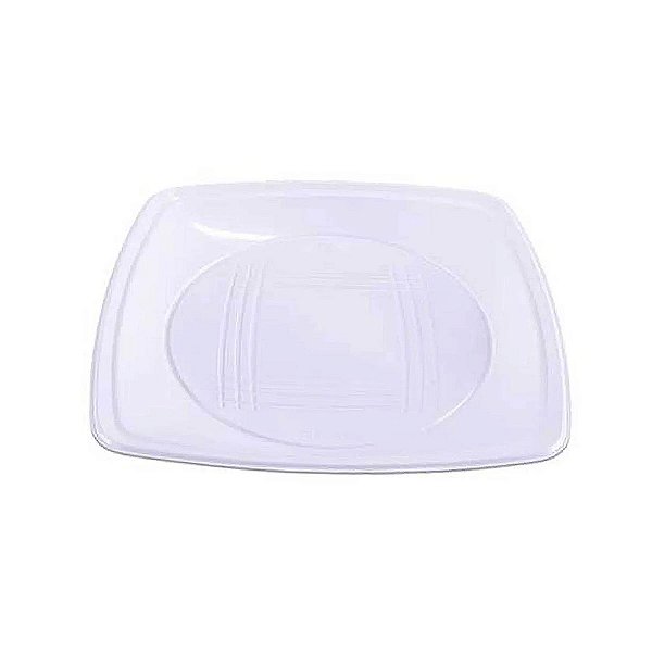 Prato Flexível Quadrado Médio Branco com 10 unidades Prafesta