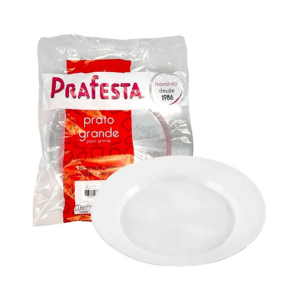 Prato de Plástico Redondo 24cm Cristal 10 unidades - Prafesta