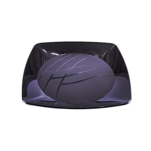 Prato de Plástico Quadrado 21cm Preto 10 unidades - Prafesta