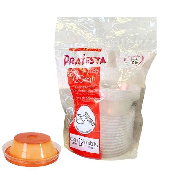 Embalagem Forma para Pudim 120mL 12 unidades - Prafesta