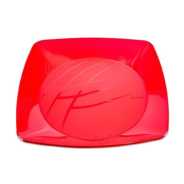 Prato de Plástico Quadrado 21cm Vermelho 10 unidades - Prafesta