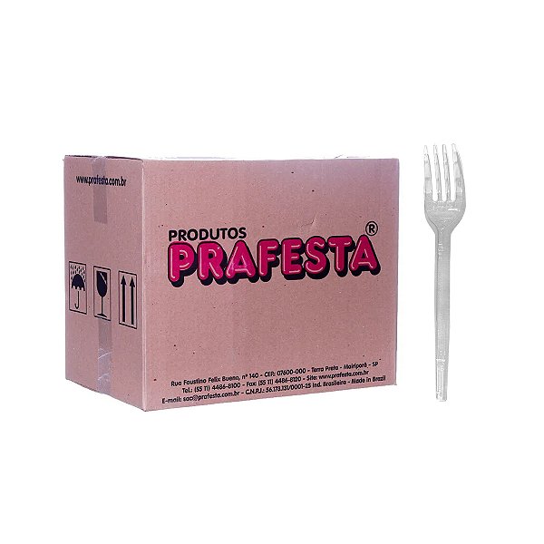 Garfo de Plástico Sobremesa Cristal 1000 unidades - Prafesta
