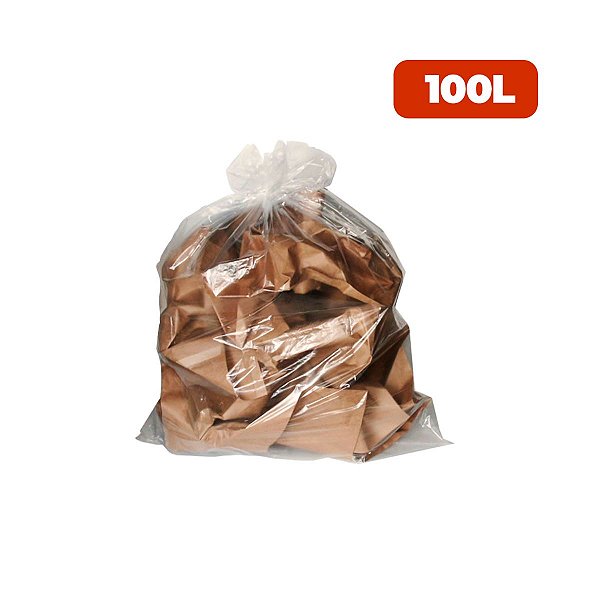 Saco para Lixo 100 Litros Especial Transparente com 100 unidades - Wide Stock
