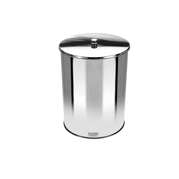 Lixeira Office com Tampa em Aço Inox 10L - JSN