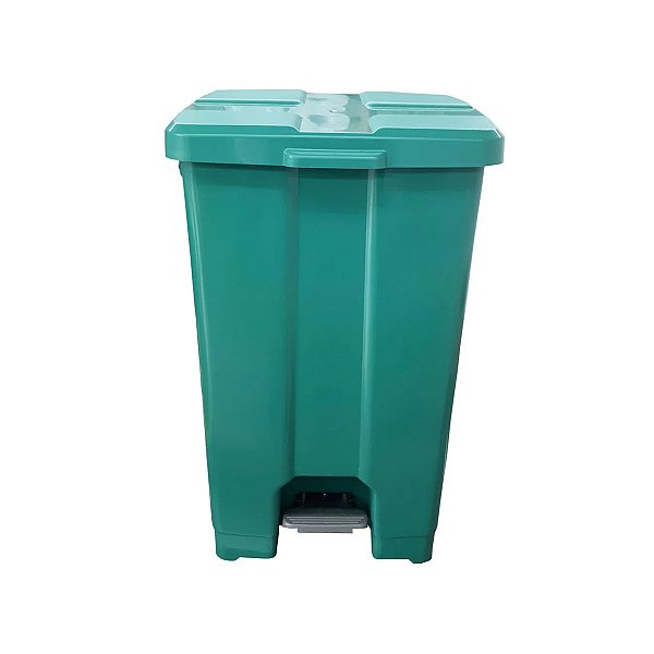 Lixeira Quadrada com Pedal 60L Verde - JSN