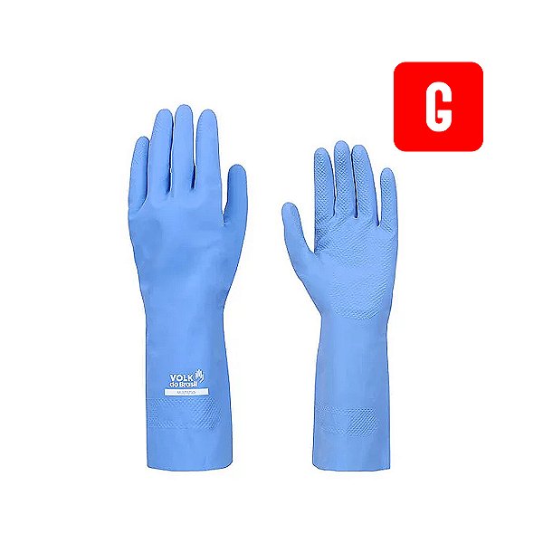 Luva de Borracha Azul (G) Volk