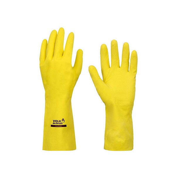 Luva Borracha natural de látex Amarela Slin (P) Volk Slin