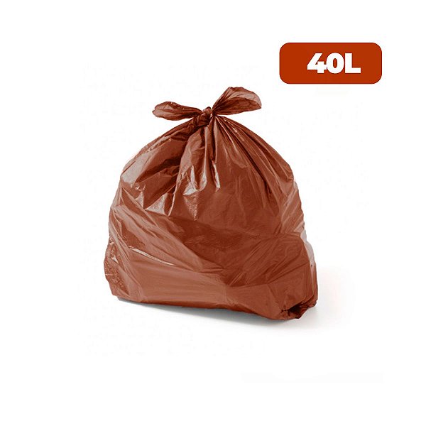 Saco para Lixo 40 Lt Coleta Seletiva Especial Marrom c/ 100 und - Wide Stock