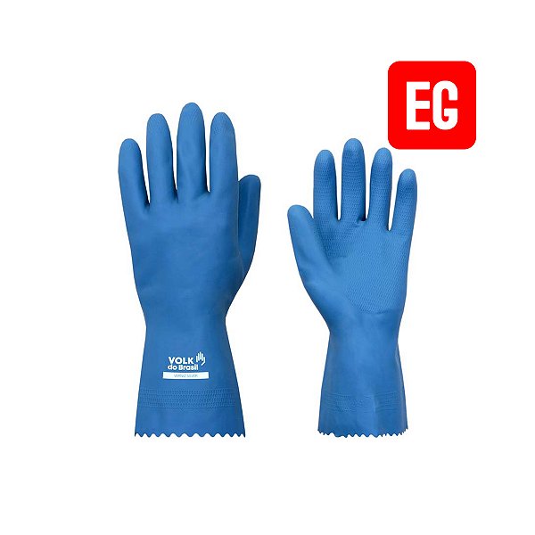 Luva Borracha natural de látex Azul (EG) Silver Slin