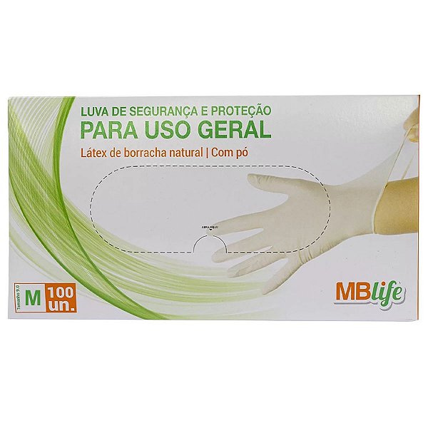 Luva Latex Para Procedimento Não Cirúrgicos Com Pó c/100 (M) Medix Mblife