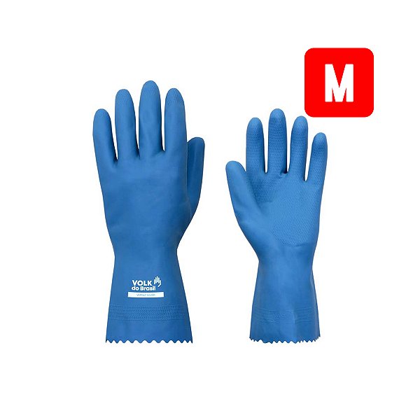 Luva Borracha natural de látex Azul (M) Silver Slin