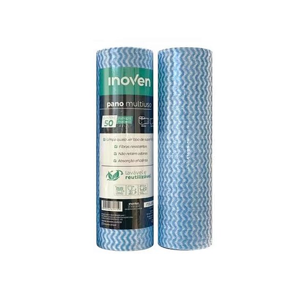 Pano Multiuso Rolo 28cm x 25m Azul - Inoven