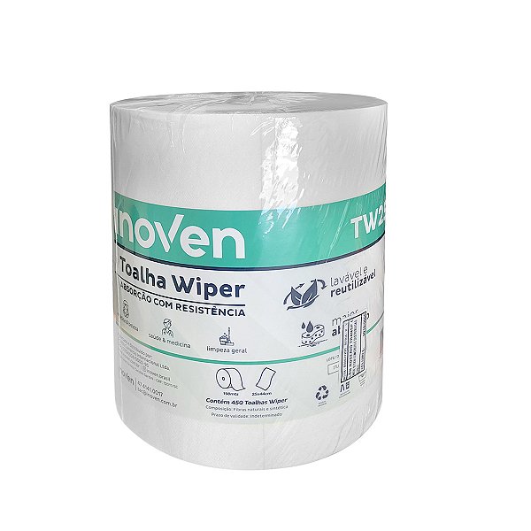 Toalha Wiper TW2245 Rolo 28x35cm c/ 450 folhas- Inoven