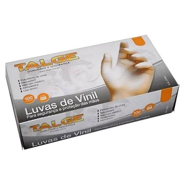 Luva Vinil  Para Procedimento Não Cirúrgicos sem  Pó c/100 (GG) Talge
