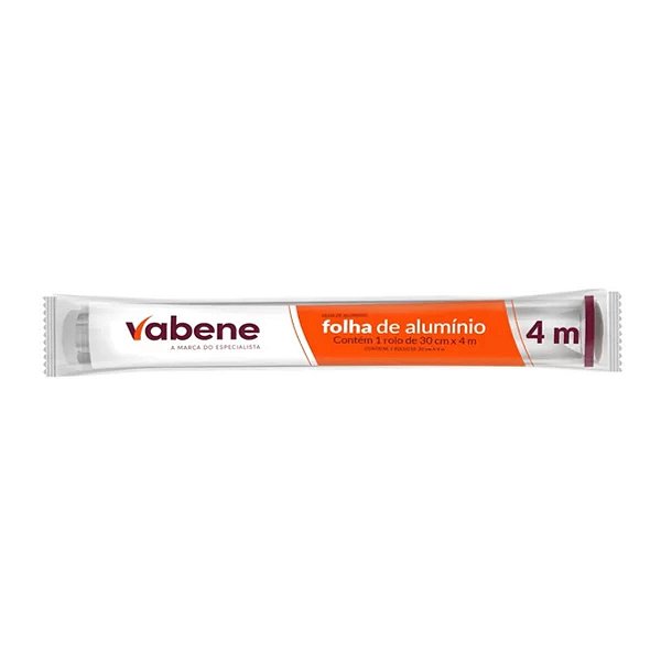 Folha de Papel Alumínio Rolo 4m x 30cm Vabene