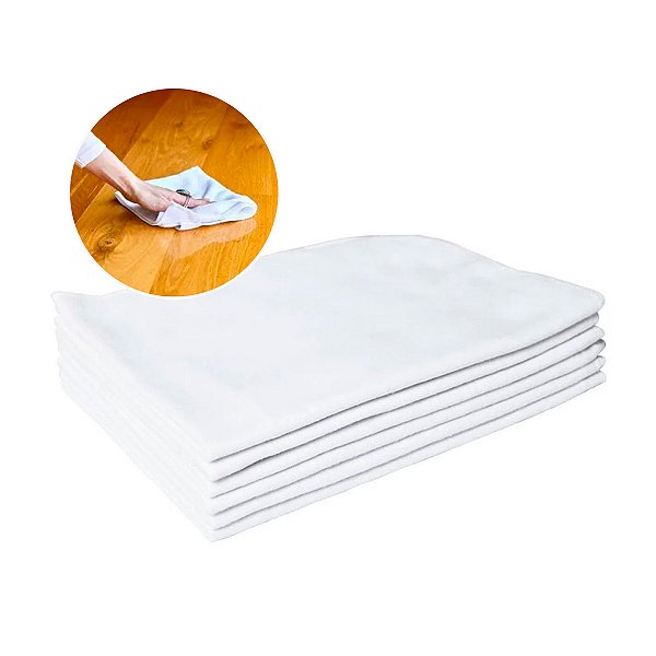 Flanela 28X38cm Branca 12 unidades Flanell