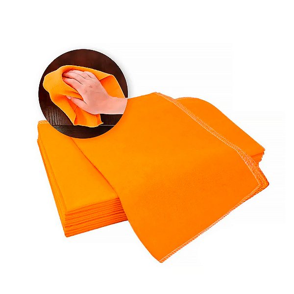 Flanela 28x38cm Laranja 12 unidades Flanell