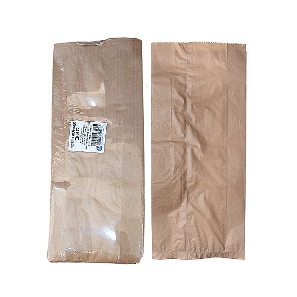 Saco de Papel Kraft 3Kg Liso c/ 500 un