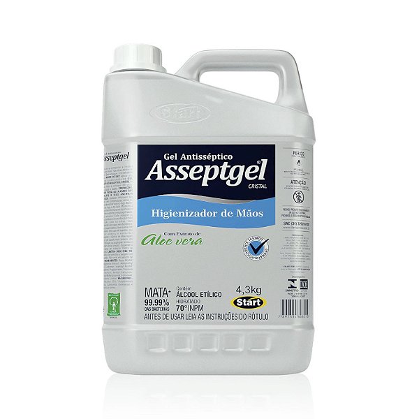 Álcool em Gel para Mãos 70% INPM 4,3kg Asseptgel