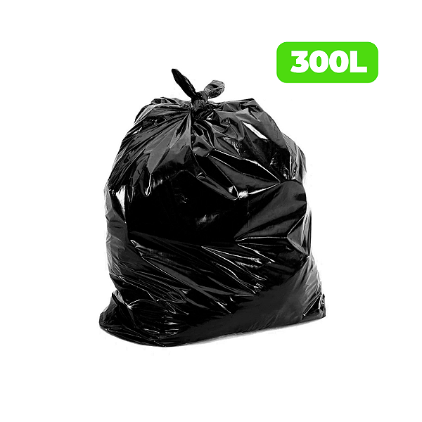 Saco para Lixo 300 Litros Especial Preto com 100 unidades