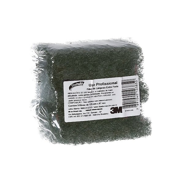 Fibra Limpeza Extra Forte Verde 5 unidades Tinindo 3M