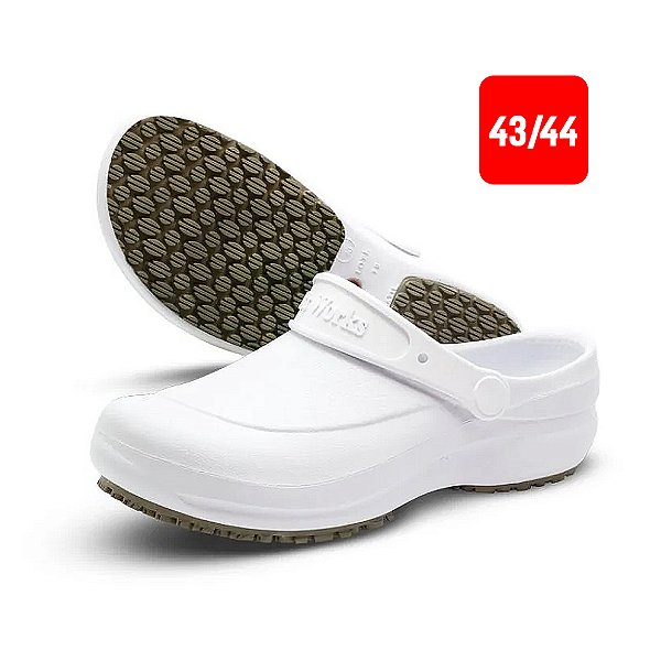 Sapato Babuche Antiderrapante BB60 Branco Nº 43/44 Soft Works
