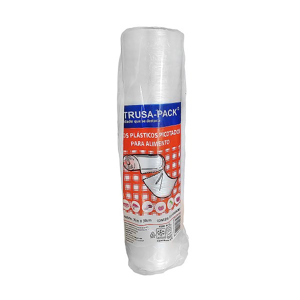 Bobina Picotada Plástica 30x38cm com 500 sacos Extrusa Pack