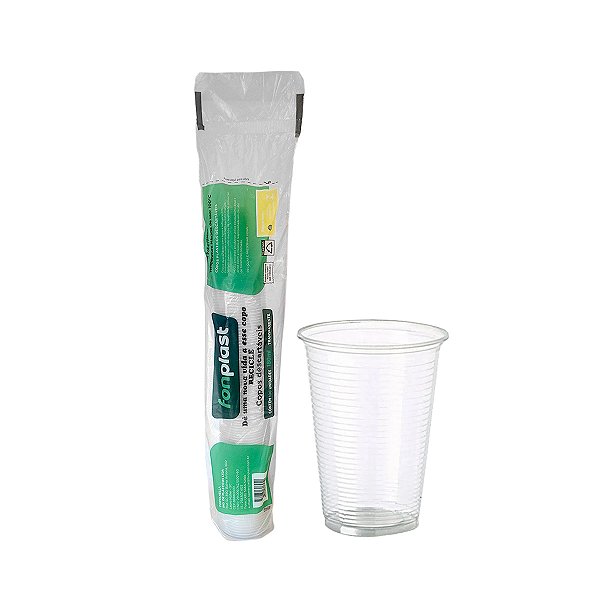 Copo Plástico Descartável 180mL Transparente 100 unidades Fonplast