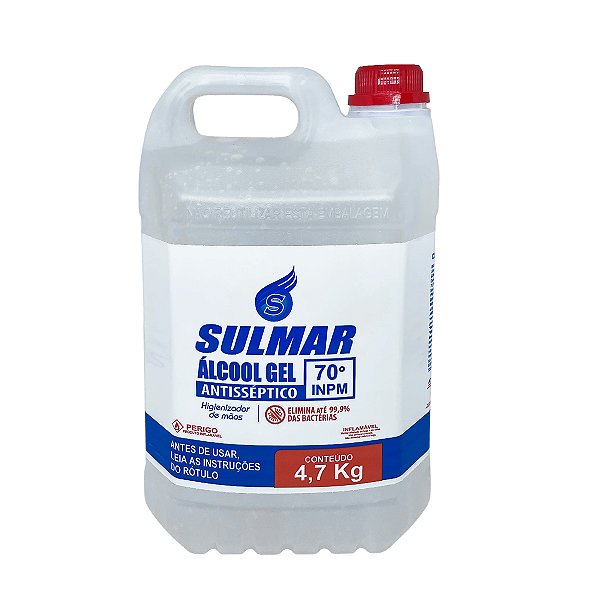 Álcool Gel 70% INPM para Mãos 4,7kg - Sulmar