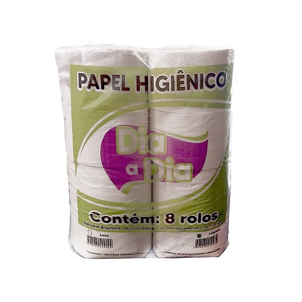 Papel Higiênico Folha Simples Rolão 1600g 8 unidades Dia a Dia