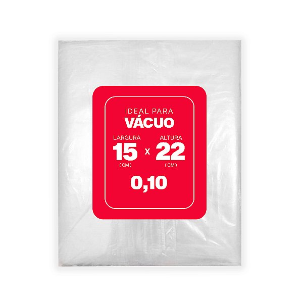 Saco Plástico para Vácuo 15cm x 22cm x 0,14 com 1000 unidades