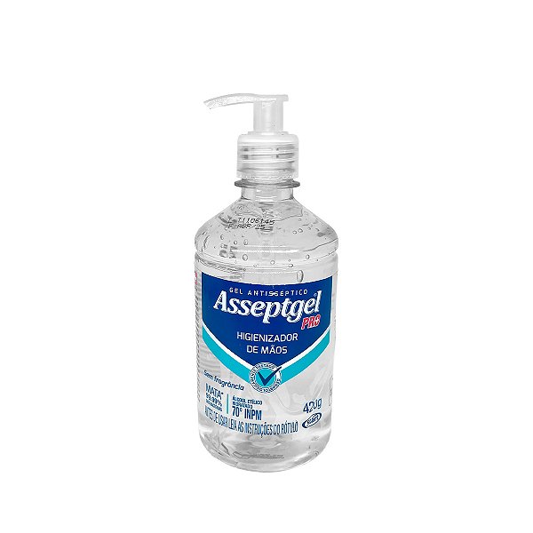 Álcool em Gel para as mãos 420g valvula Pump Asseptgel