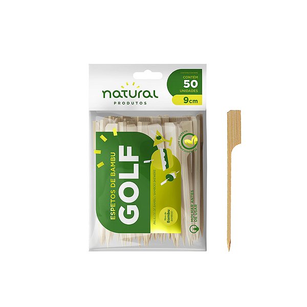 Espeto de Bambu Golf 9cm 50 unidades Natural