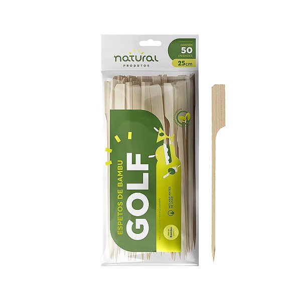 ESPETO BAMBU GOLF 15CM C/50 - NATURAL