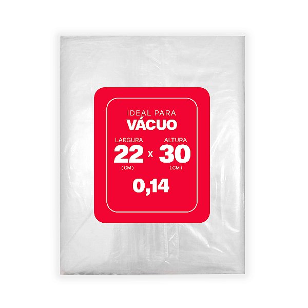 Saco Plástico para Vácuo 22cm x 30cm x 0,14 com 250 unidades