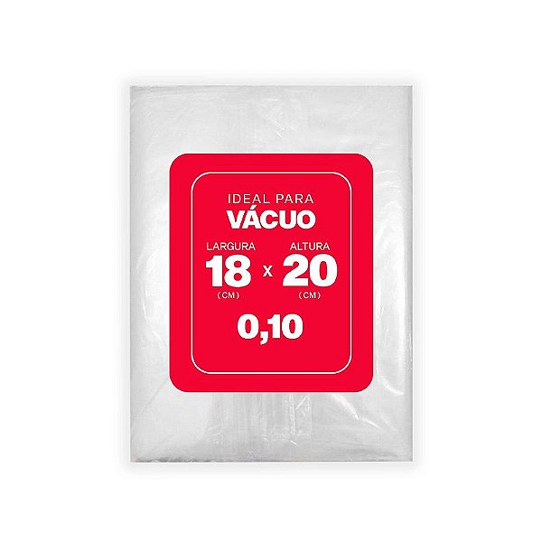Saco Plástico para Vácuo 18cm x 20cm x 0,10 com 250 unidades